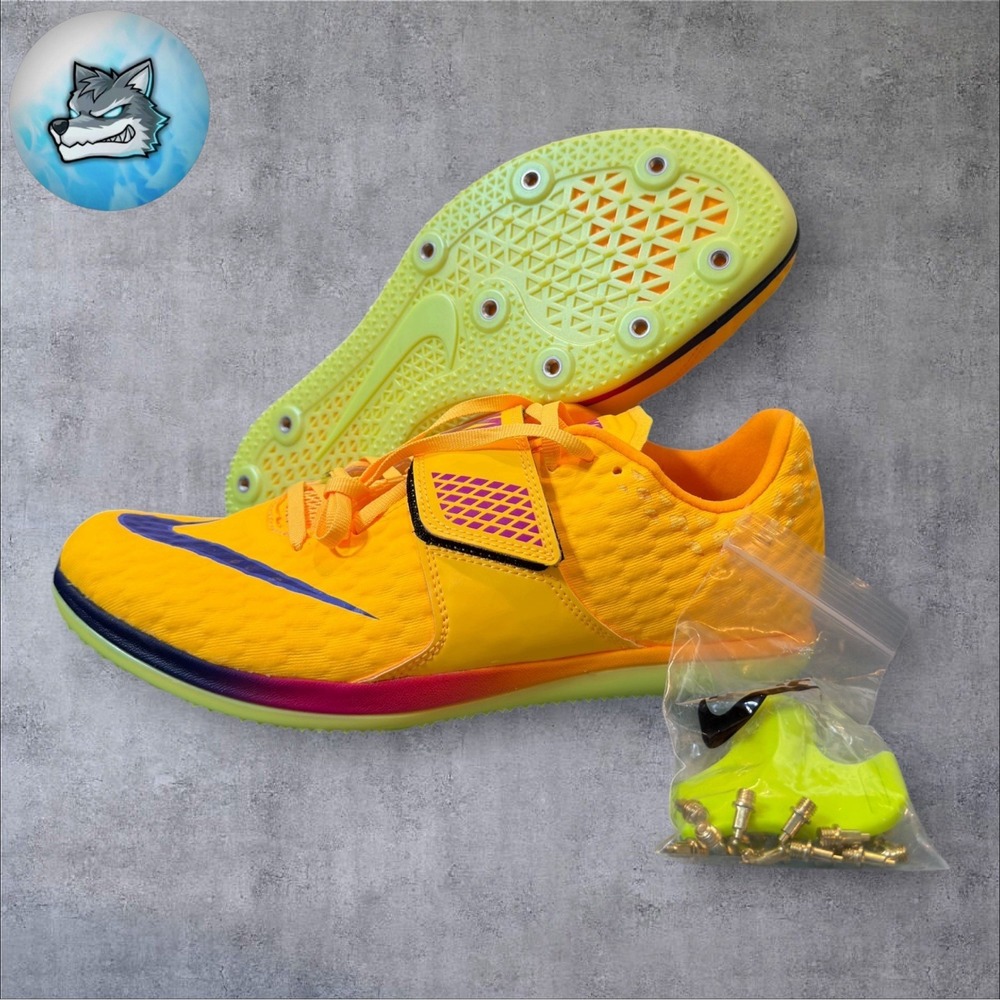 Nike High Jump Elite Track Shoes Citron Pulse Indigo Men's Size 9 FZ9636-800